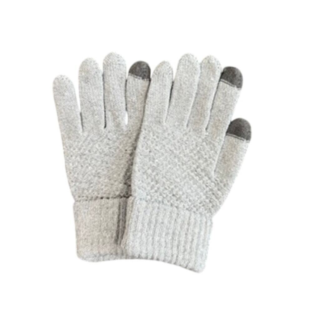 Knitted Tech Friendly Gloves in Gray​
